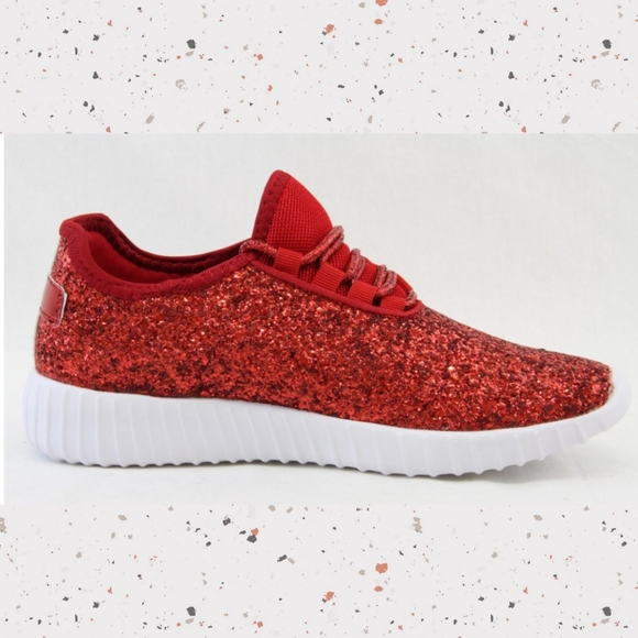 🎉❤Cherry Red Glitter Sneakers❤🎉 - Picture 6 of 12